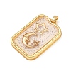 Transparent Epoxy Resin Brass Pendants KK-B163-01G-01-2