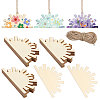 CHGCRAFT 26Pcs Unfinished Wood Slices DIY-CA0006-32-1