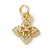 Brass Micro Pave Clear Cubic Zirconia Pendants KK-R162-006A-G-1