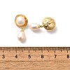 Natural Pearl Dangle Ear Studs EJEW-L099-07G-5