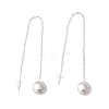Tarnish Resistant Long Chain with Round Ball Dangle Stud Earrings EJEW-A067-17P-1