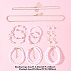 Plastic Imitation Pearl & Shell Pearl Earrings SJEW-FS0001-02-4