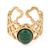 Oval Natural Malachite Finger Rings RJEW-Z057-13G-02-2