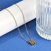 Ion Plating(IP) 304 Stainless Steel Pendant Necklaces NJEW-R050-01G-13-3