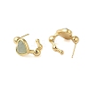 Natural Aquamarine Heart Stud Earrings EJEW-K287-01G-09-2