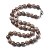 8.5mm Round Natural Gemstone Beaded Necklaces NJEW-F327-02A-01-1