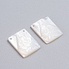 Natural White Shell Mother of Pearl Shell Pendants SSHEL-I024-09-2