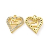 Brass Micro Pave Clear Cubic Zirconia Charms KK-E068-VF188-1