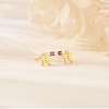 925 Sterling Silver Cubic Zirconia Stud Earrings EJEW-F394-01A-G-1