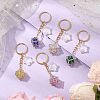 Glass Seed Bead Cube with Acrylic Star Keychain KEYC-MZ00027-2