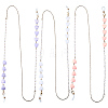 3Pcs 3 Colors Iron & Resin Heart Eyeglasses Chains AJEW-CN0007-85-7