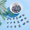 BENECREAT 48Pcs 6 Style Rack Plating Rainbow Color Alloy Beads FIND-BC0002-75-5
