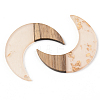 Transparent Resin & Walnut Wood Pendants RESI-S389-056A-B05-2