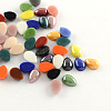 Pearlized Plated Opaque Glass Cabochons X-PORC-S778-5x8-M-1