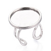 304 Stainless Steel Cuff Ring Findings STAS-S080-040H-P-1