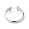 Non-Tarnish 304 Stainless Steel Double Star Open Cuff Ring for Women RJEW-K245-27P-2