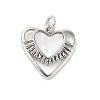 Brass Pave Natural White Shell Heart Charms with Jump Rings KK-S522-08A-P-1