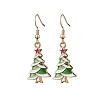 10 Pairs Alloy Enamel Christmas Tree Dangle Earrings EJEW-JE06538-5