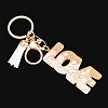 Alloy & Resin Tassel Keychainss AJEW-TADJ0001-20G-08-7