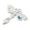 304 Stainless Steel with Dyed Synthetic Turquoise Pendants STAS-G374-05S-06-2