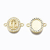 Brass Micro Pave Clear Cubic Zirconia Links Connectors ZIRC-N039-117-NF-2
