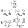 16Pcs 4 Styles 304 Stainless Steel Stud Earring Findings STAS-FS0001-85P-4