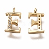 Brass Micro Pave Clear Cubic Zirconia Charms ZIRC-B002-39G-E-2