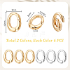 12Pcs 2 Colors Oval Brass Spring Gate Clasps KK-GA0002-16-2