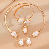 Oval Alloy & Plastic Pearl Jewelry Sets WGB491C-13-1