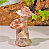 Natural Netstone Carved Healing Mushroom Figurines PW-WG27924-05-1