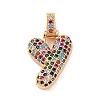 Brass Micro Pave Cubic Zirconia Pendants KK-C076-29Y-G02-1