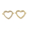 Brass Micro Pave Clear Cubic Zirconia Connector Charms KK-E068-VB374-1