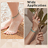 Bohemian Synthetic Turquoise & Brass Bell Tassel Braided Waxed Cord Anklets & Bracelets for Women SJEW-PH0001-30-5