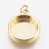 Brass Pendant Cabochon Settings KK-P146-08G-1