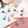 20Pcs 10 Colors Enamel Pendant Stitch Markers HJEW-GO00005-4