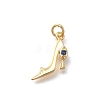Brass Micro Pave Cubic Zirconia High Heels Charms KK-D431-075B-2