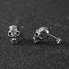 304 Stainless Steel Skull Stud Earrings EJEW-C163-01AS-1