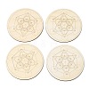 Sacred Geometric Wooden Grid DJEW-F028-01D-1