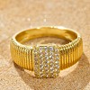 Brass Micro Pave Clear Cubic Zirconia Finger Rings FS-WGEE21A-03-2