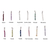 12Pcs 12 Styles Natural Mixed Stone Faceted Round Beaded Pendants PALLOY-JF03556-02-1