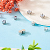  8Pcs 4 Style Clear Cubic Zirconia Flat Round Clip-on Earrings EJEW-TA0001-15-12