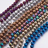 Electroplate Non-Magnetic Synthetic Hematite Beads Strands G-F585-B-8mm-1