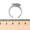 304 Stainless Steel Cuff Ring Components STAS-V012-01C-P-3