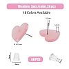 SUPERFINDINGS 38Pcs 19 Colors Acrylic Heart Stud Earring Findings FIND-FH0007-21-3