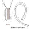 304 Stainless Steel Rectangle Pendant Urn Ashes Necklaces NJEW-WH0036-031P-2