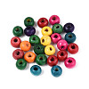 Spray Painted Natural Maple Wood Beads WOOD-N018-04-1