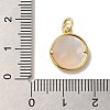 Rack Plating Brass Pave Shell Flat Round with Angel Charms KK-U027-40G-3