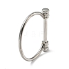 304 Stainless Steel D Shape Bar Screw Bangle with Cubic Zirconia LS-STAS-E057-01P-3