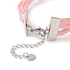 Alloy Heart Beat & 304 Stainless Steel Infinity Links Multi-strand Bracelet BJEW-TA00190-02-5