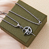 Star Moon Stainless Steel Crystal Rhinestone Pendant Necklaces FS-WGC8607-01-3